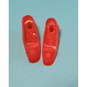 Vintage MOD Clone Barbie Pilgrim Shoes 70's Chunky Heels Red